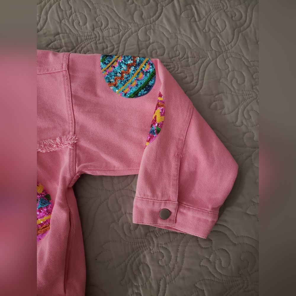 Egg-cellent Shine: Sequin Egg Twill Jacket - Picture 6 of 8